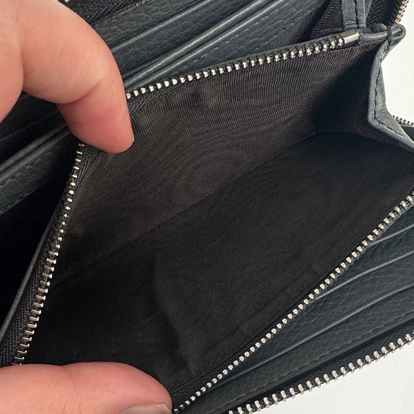 Gucci Dark Gray Leather Zipper Wallet - Picture 7 of 12